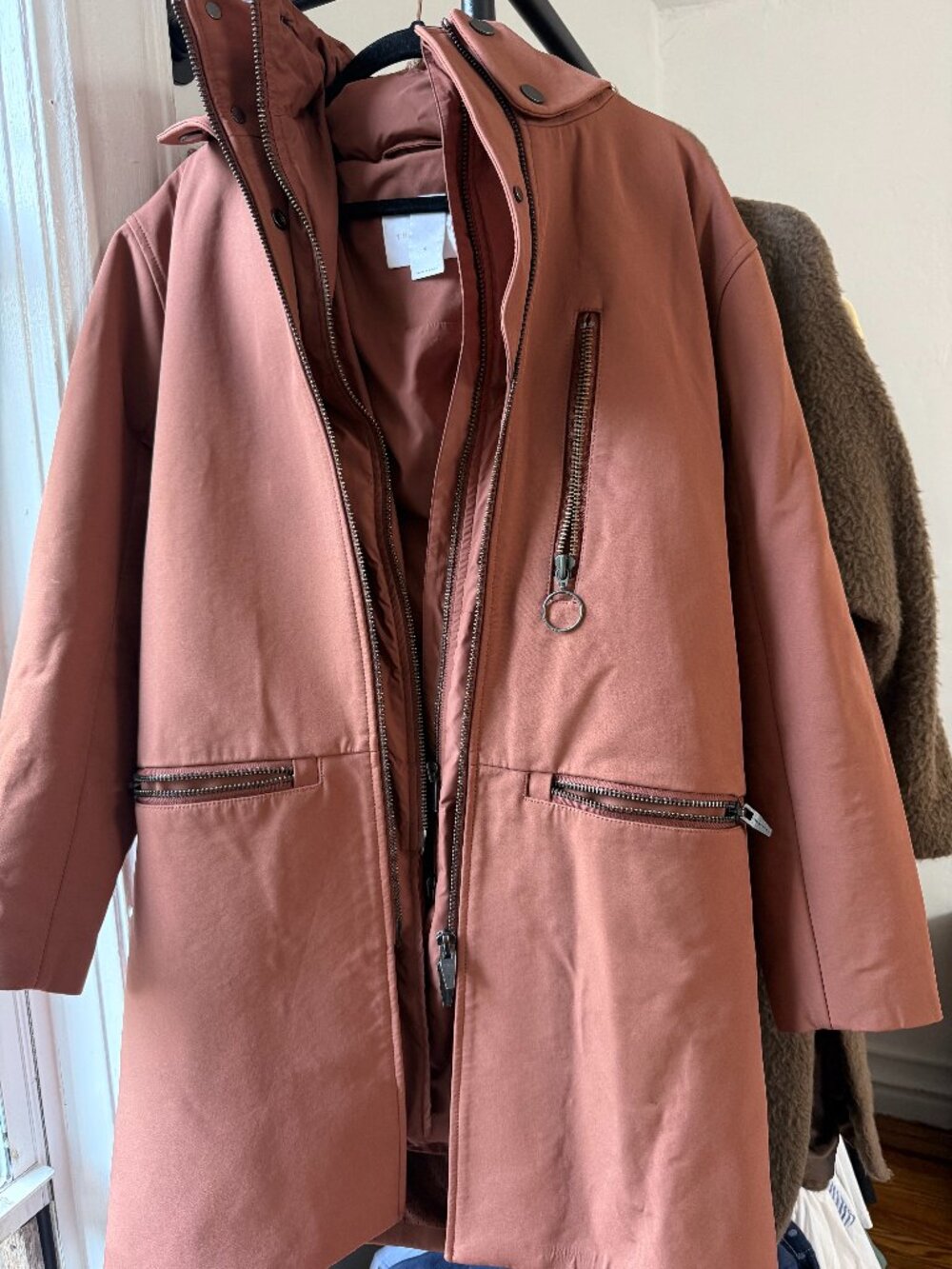 The Arrivals Dusty Rose Tech Parka Coat Size S